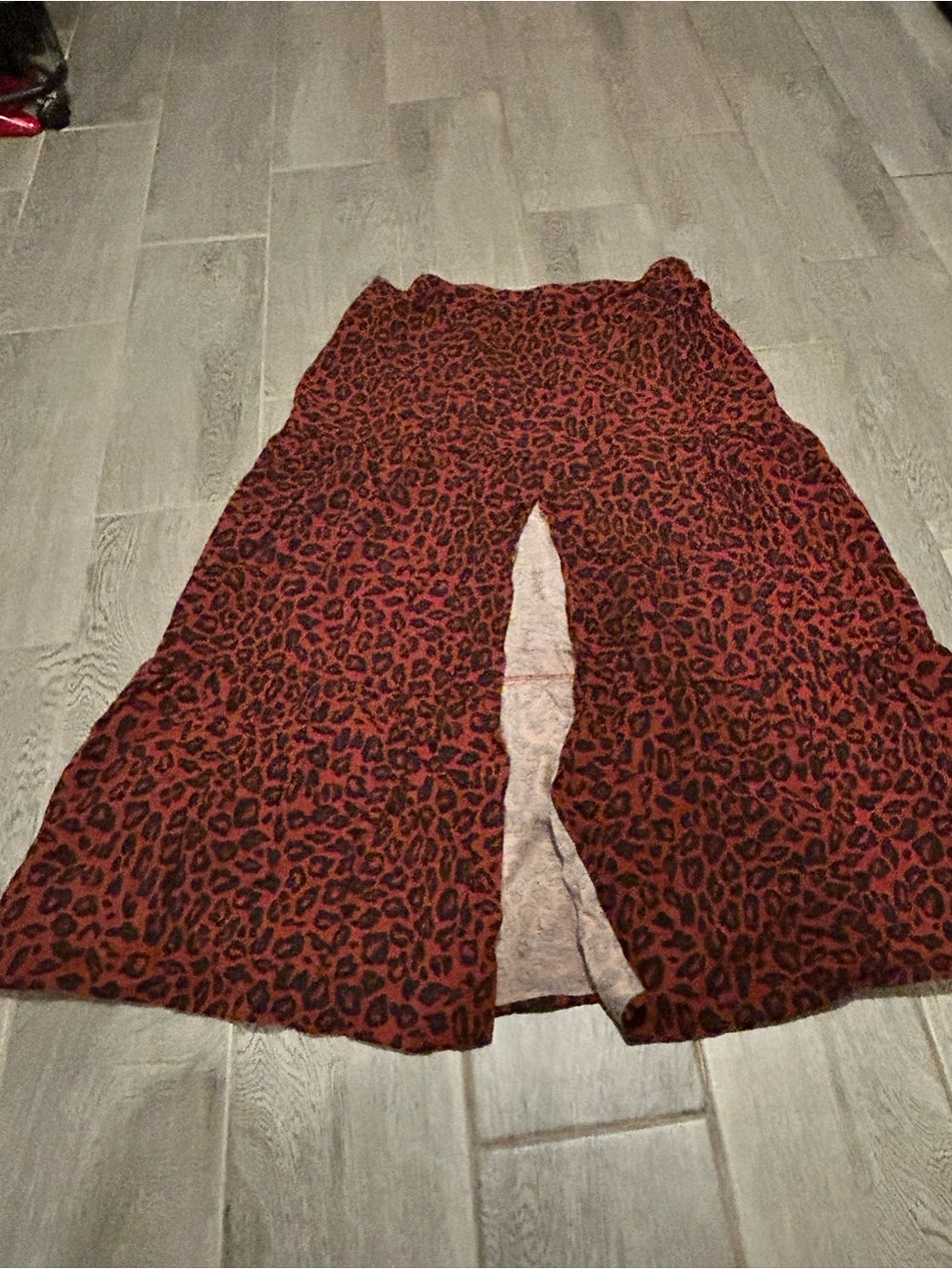 Nine West Red Leopard Print maxi skirt - size xxl